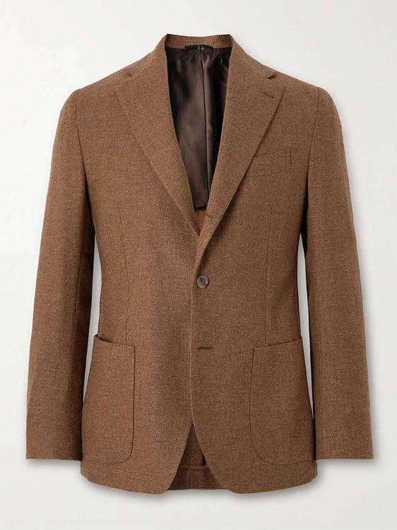 Brown blazer from De Petrillo