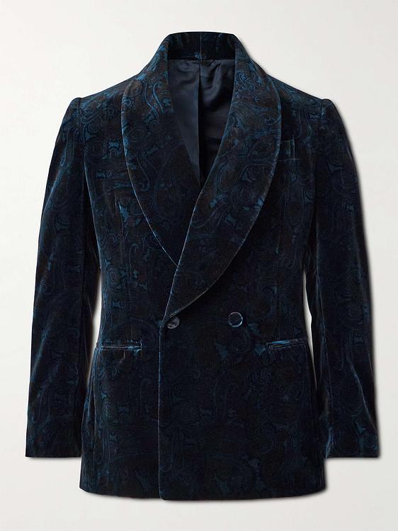 Black double-breasted tuxedo jacket from De Petrillo