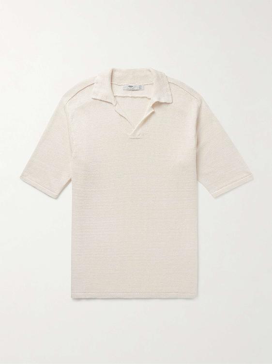 White short sleeve polo shirt from Inis Meáin