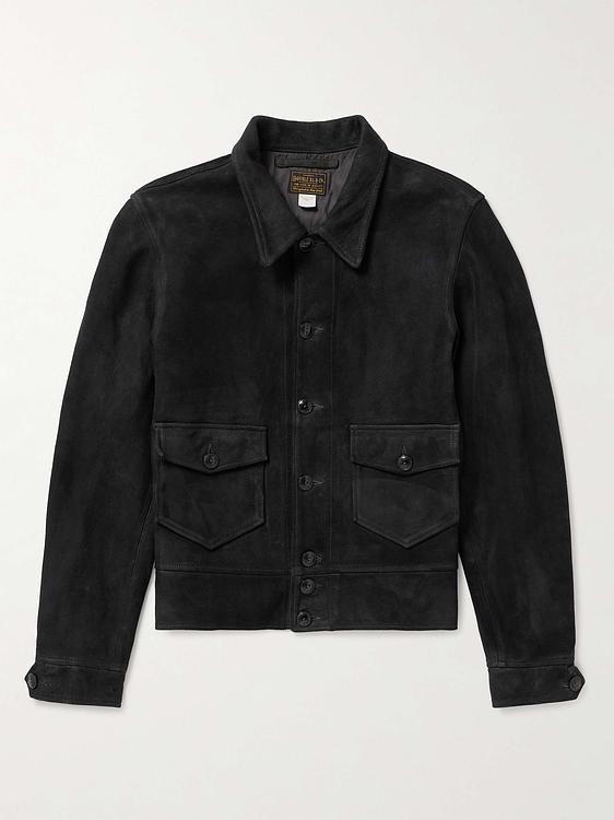Black leather jacket from RRL