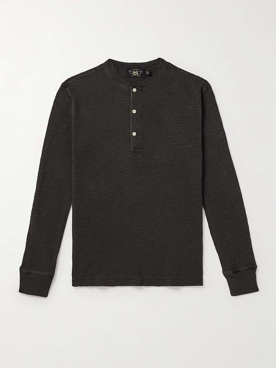 Black henley shirt from RRL