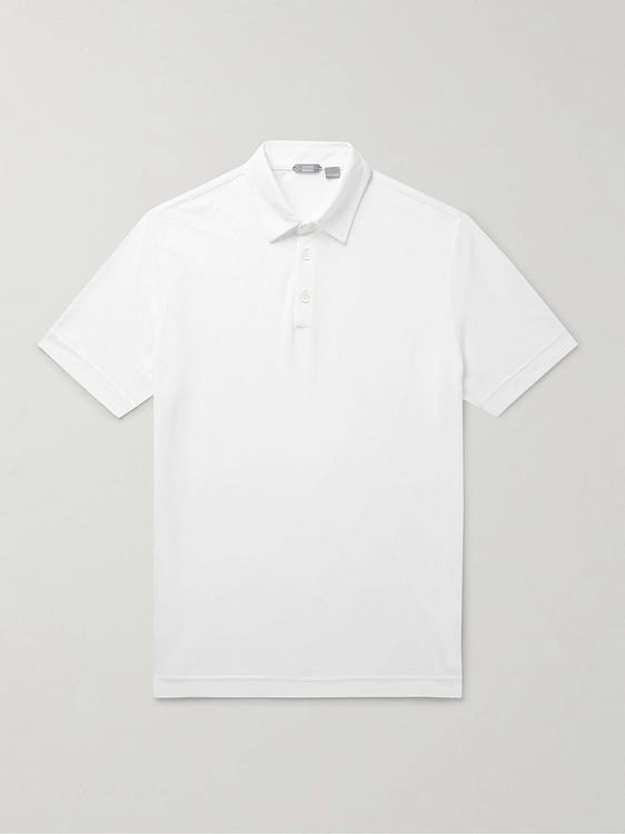 White short sleeve polo shirt from Incotex