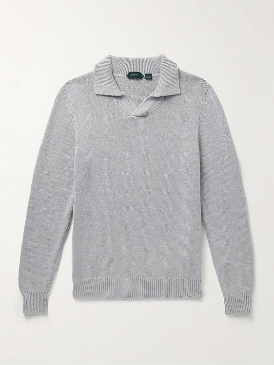 Grey v-neck sweater from Incotex
