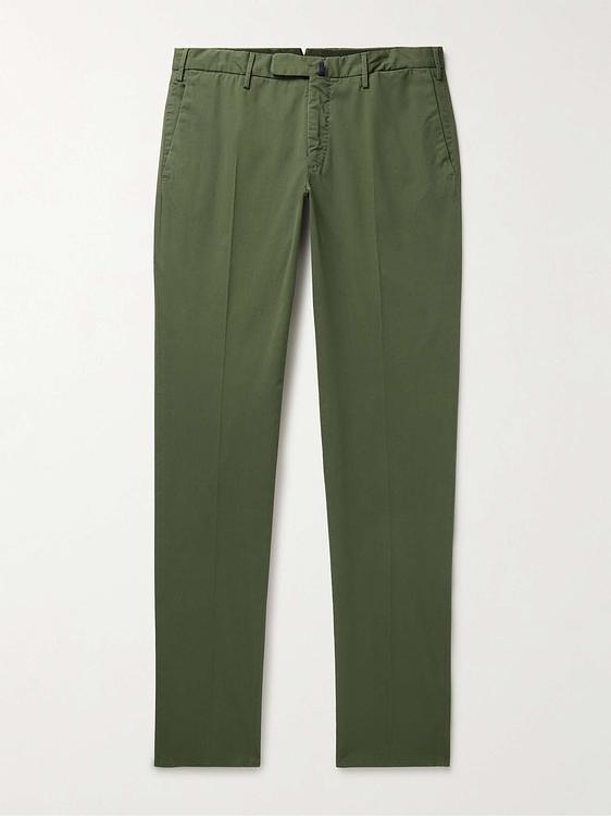Dark green chinos from Incotex