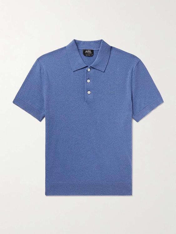 Blue short sleeve polo shirt from A.P.C
