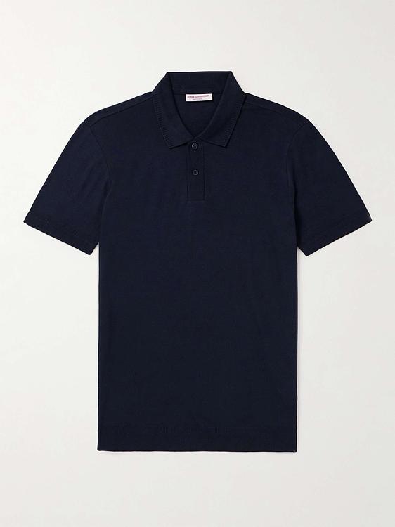 Black short sleeve polo shirt from Orlebar Brown