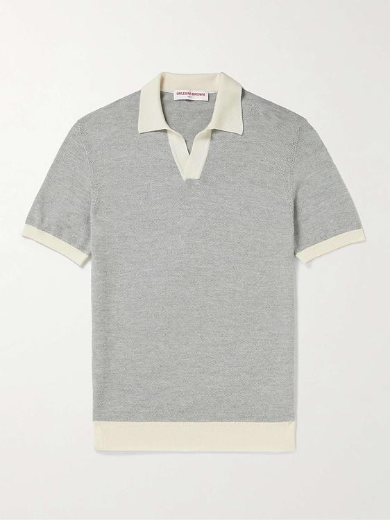 Grey short sleeve polo shirt from Orlebar Brown