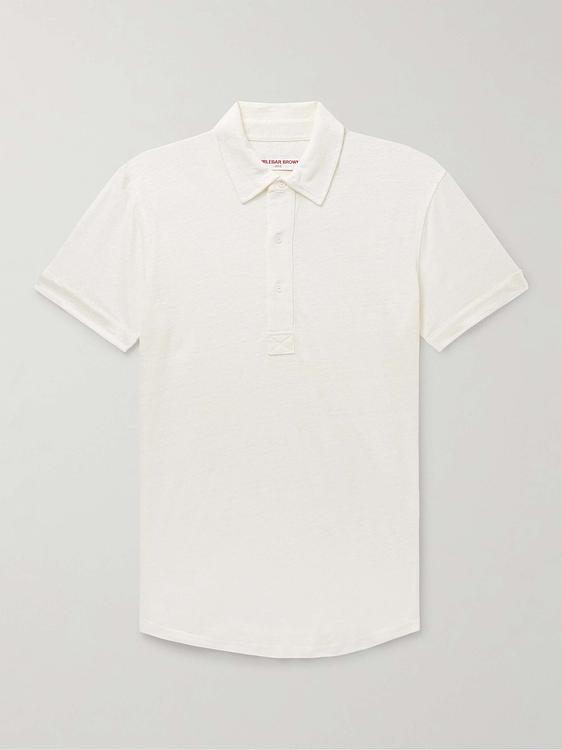 White short sleeve polo shirt from Orlebar Brown