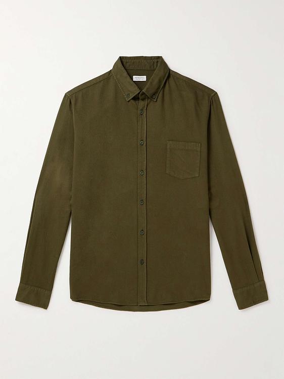 Dark green casual shirt from Sunspel