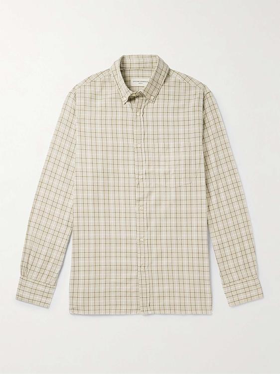 Checkered beige casual shirt from Officine Générale