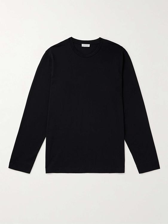 Black long sleeve t-shirt from Sunspel