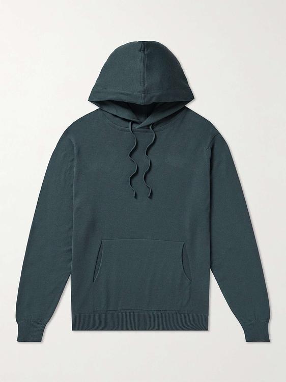 Dark grey hooded sweatshirt from John Smedley