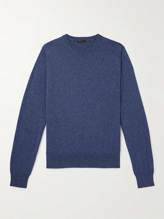 Dark blue cashmere sweater from Rubinacci