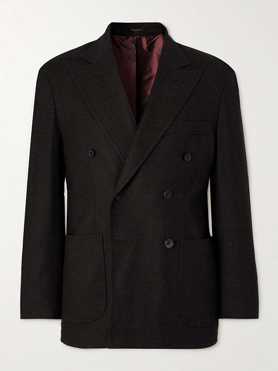 Black double-breasted blazer from Rubinacci