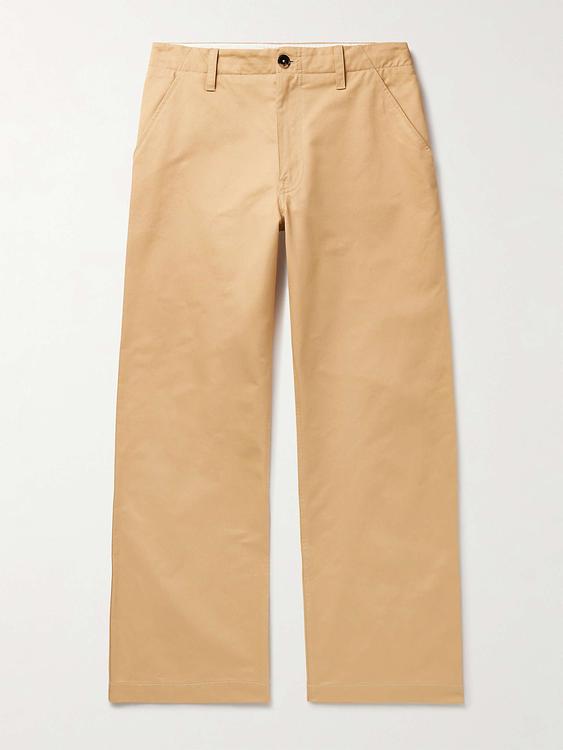 Beige wide-leg casual trousers from Marni