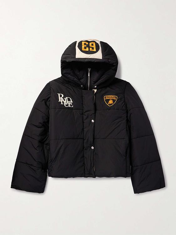 Print black down jacket from Rhude