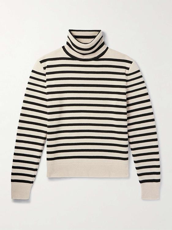 Striped white turtleneck from Celine Homme