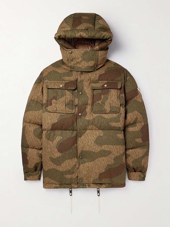 Taupe down jacket from Moncler Genius