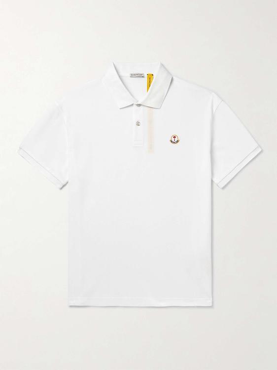 White short sleeve polo shirt from Moncler Genius