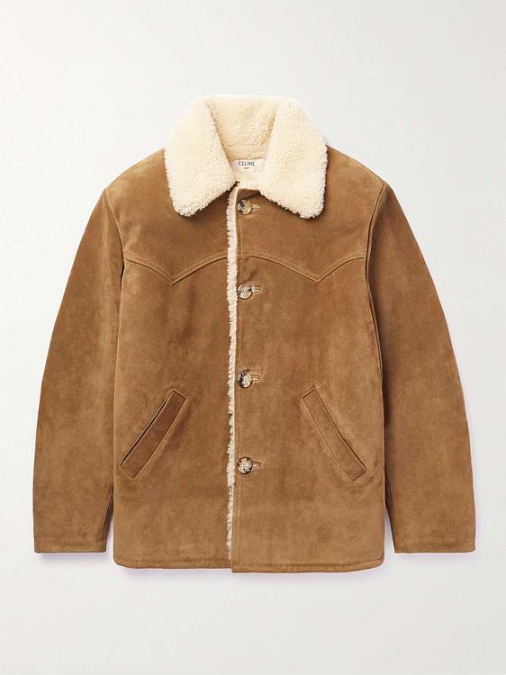 Brown leather jacket from Celine Homme