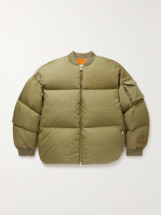 Taupe down jacket from Moncler Genius