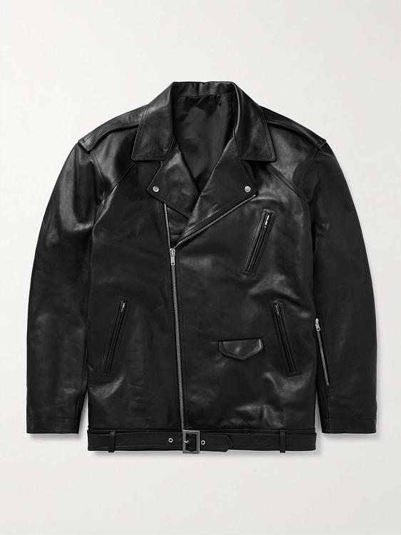 Black leather jacket from Rick Owens