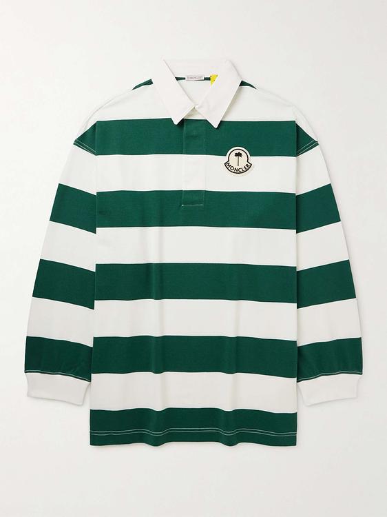 Striped multicolor long sleeve polo shirt from Moncler Genius