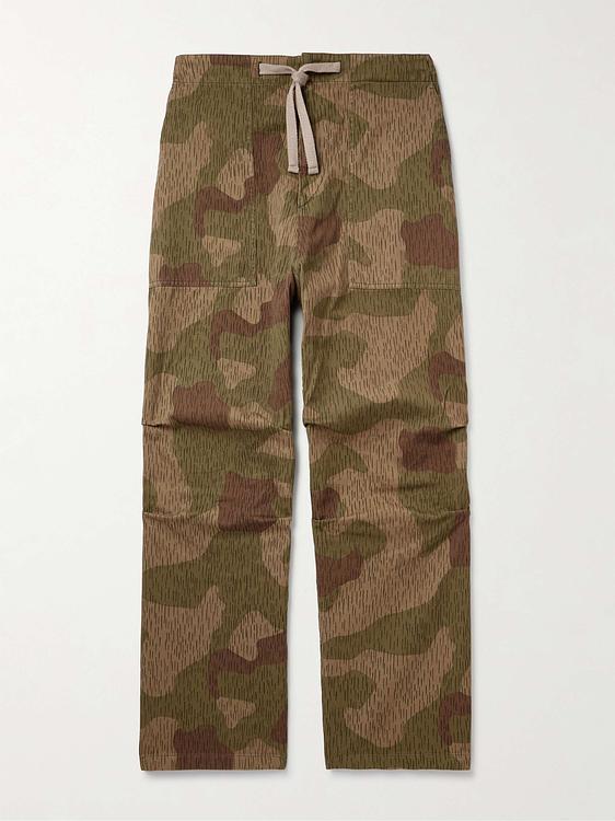 Taupe wide-leg casual trousers from Moncler Genius