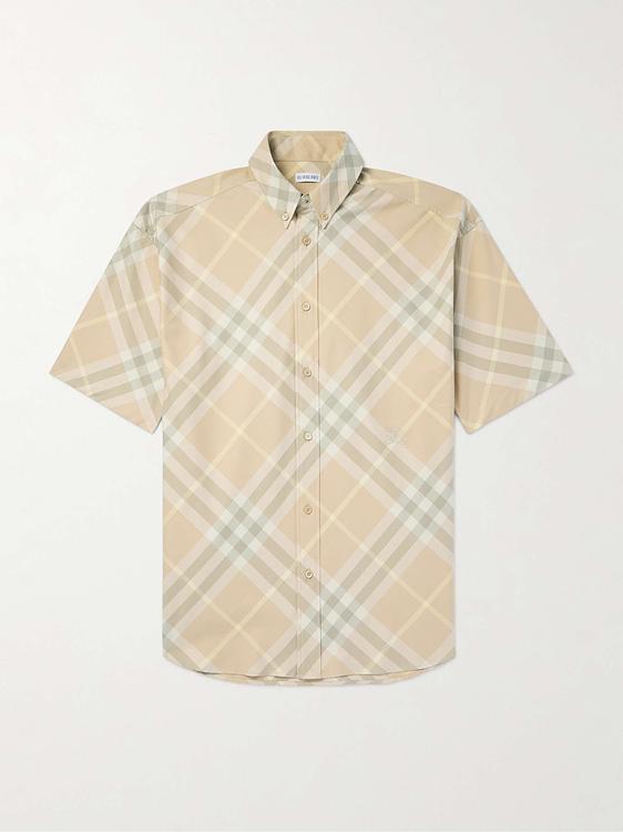 Checkered beige short sleeve shirt from Burberry