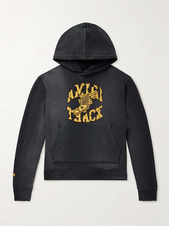 Print black hooded sweatshirt from Amiri