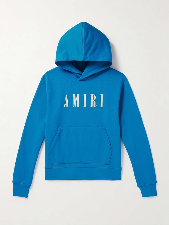 Print blue hooded sweatshirt from Amiri