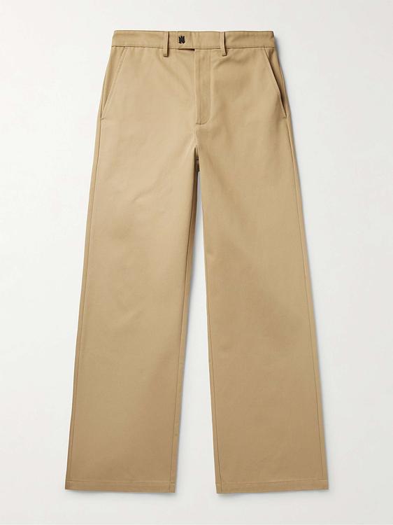 Taupe wide-leg casual trousers from Amiri