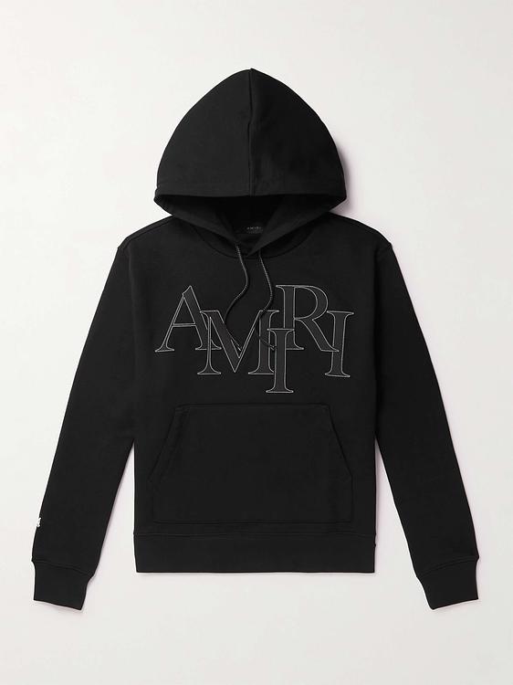 Print black hooded sweatshirt from Amiri