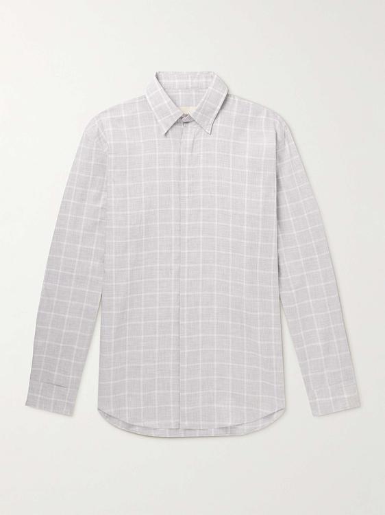 Checkered white casual shirt from Purdey
