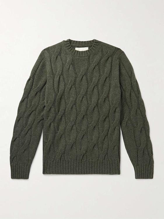 Dark green cashmere sweater from Purdey