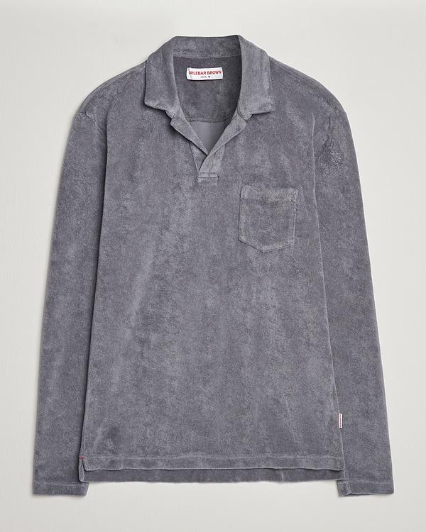 Grey long sleeve polo shirt from Orlebar Brown