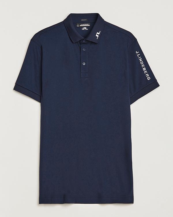 Print dark blue short sleeve polo shirt from J.Lindeberg
