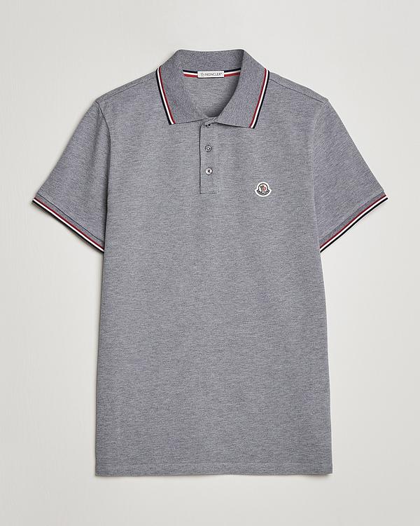 Grey short sleeve polo shirt from Moncler