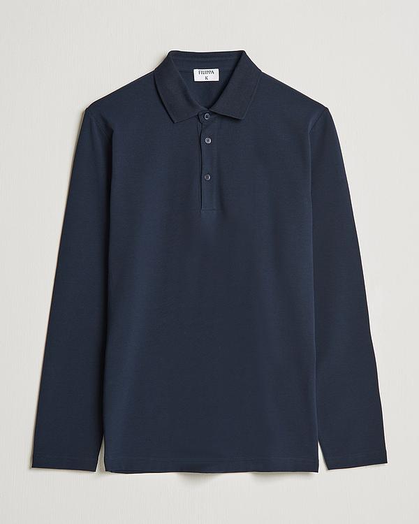 Dark grey long sleeve polo shirt from Filippa K