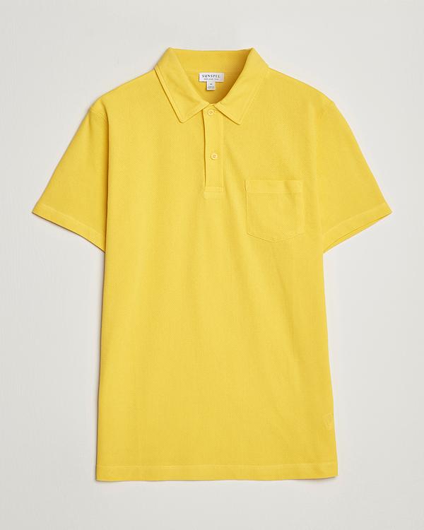 Yellow short sleeve polo shirt from Sunspel
