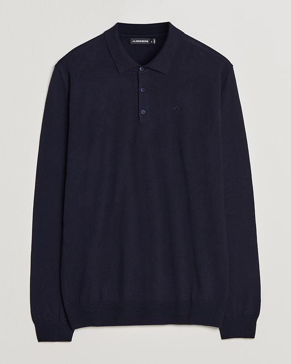 Black long sleeve polo shirt from J.Lindeberg