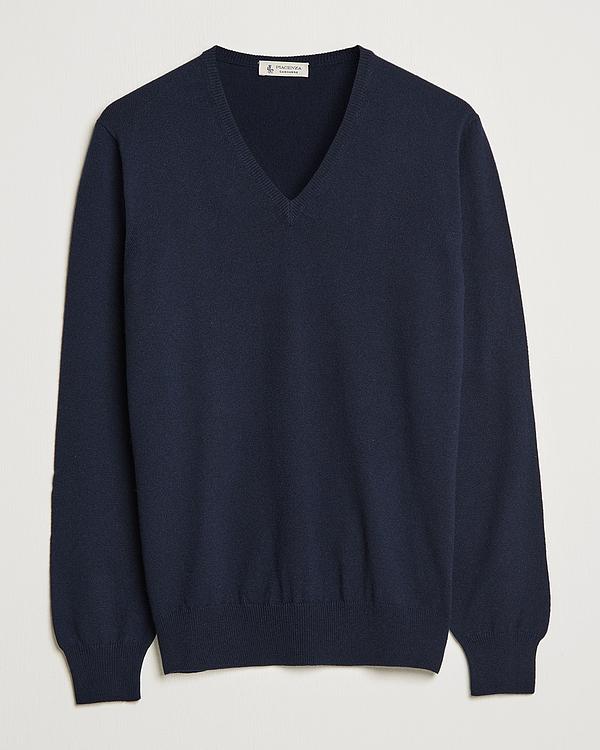 Black v-neck sweater from Piacenza Cashmere