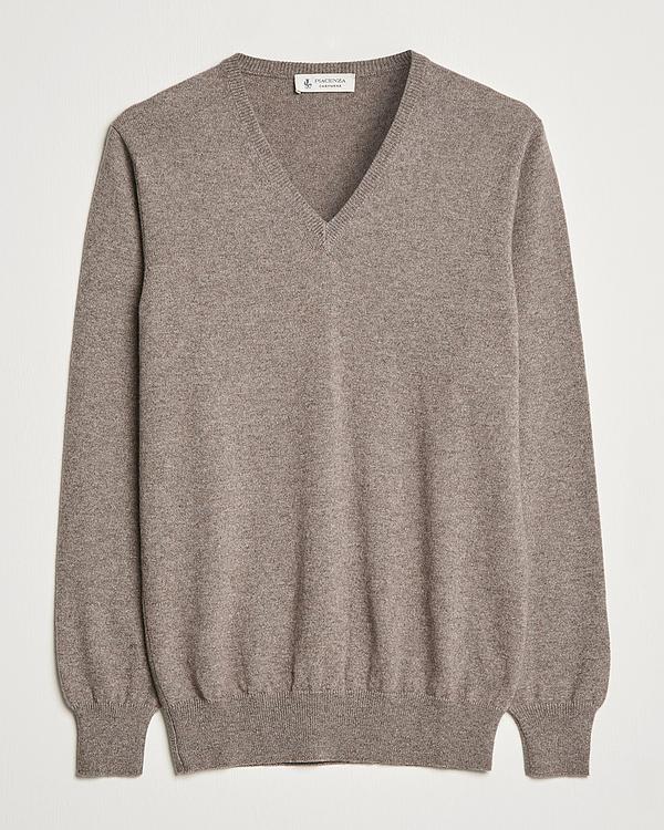 Grey v-neck sweater from Piacenza Cashmere
