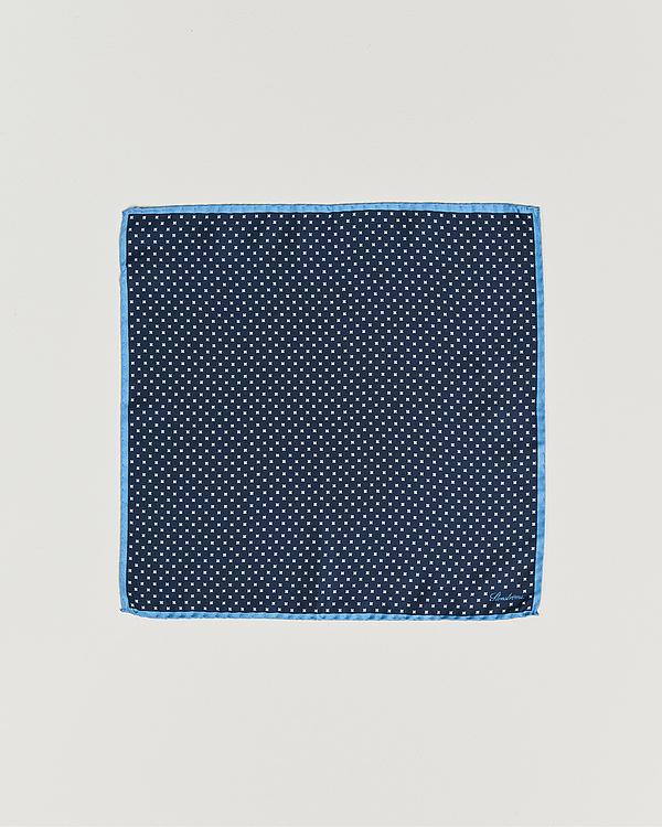 Dotted dark blue pocket square from Stenströms