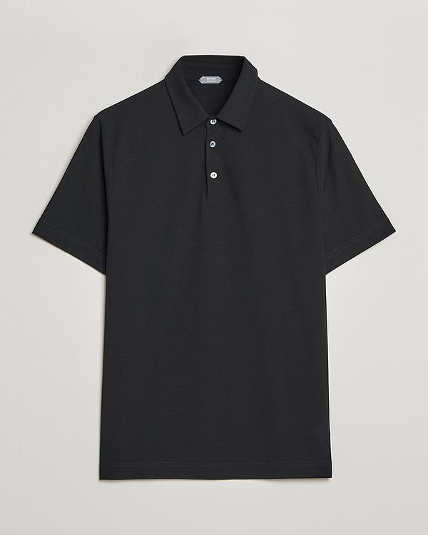 Black short sleeve polo shirt from Zanone