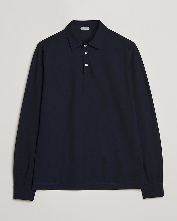 Black long sleeve polo shirt from Zanone