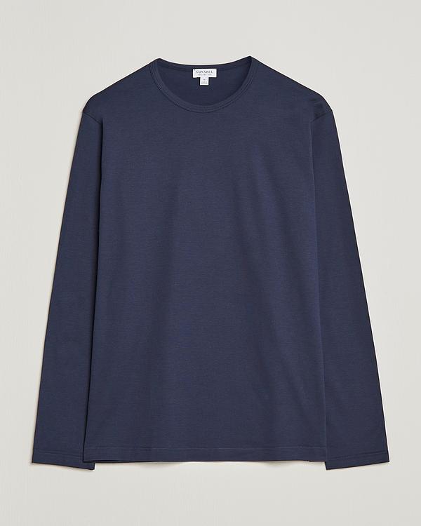 Dark blue long sleeve t-shirt from Sunspel
