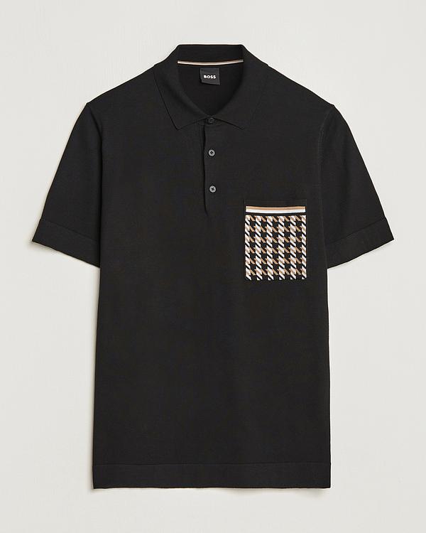 Black short sleeve polo shirt from Boss Black