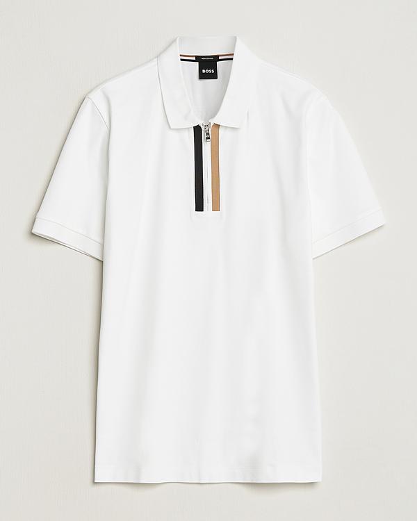 White short sleeve polo shirt from Boss Black