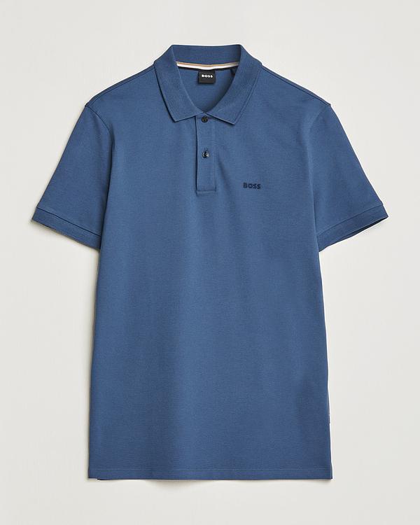 Blue short sleeve polo shirt from Boss Black